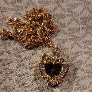 Vintage Sarah Coventry Heart Clock/watch Necklace Aprox. 15in Long